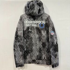 NFL Indianapolis Colts Full Zip Hoodie Men's M Gray Camo Logo Reebok